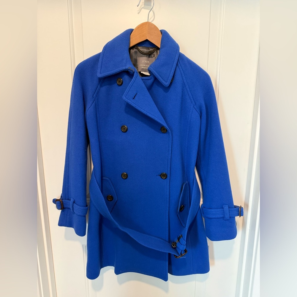 J. Crew Women's Stadium Cloth Nello Gori Double-Breasted Wool Coat